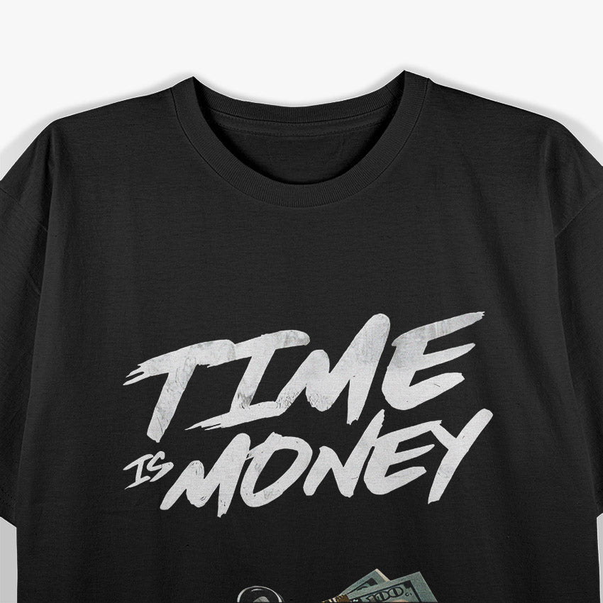 Time Is Money – Motivational Retro Typography Graphic T-Shirt