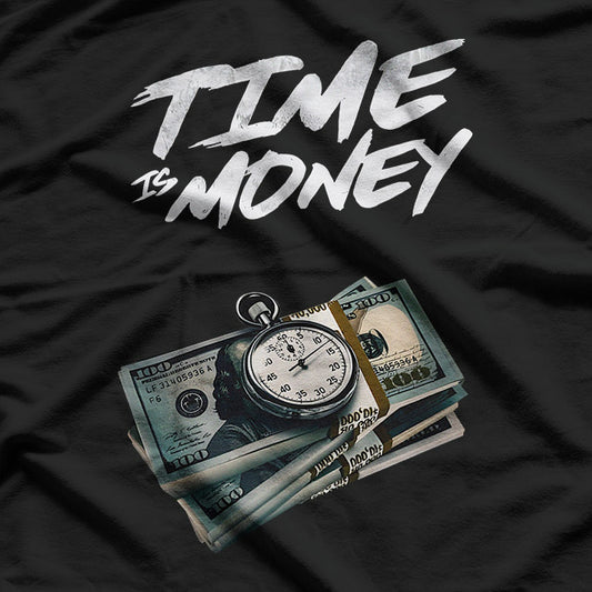 Time Is Money – Motivational Retro Typography Graphic T-Shirt