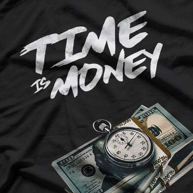 Time Is Money – Motivational Retro Typography Graphic T-Shirt
