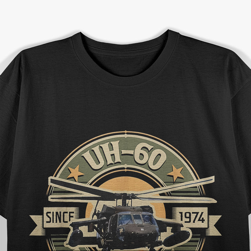 UH-60 Black Hawk Cool Military Helicopter Aviation T-Shirt