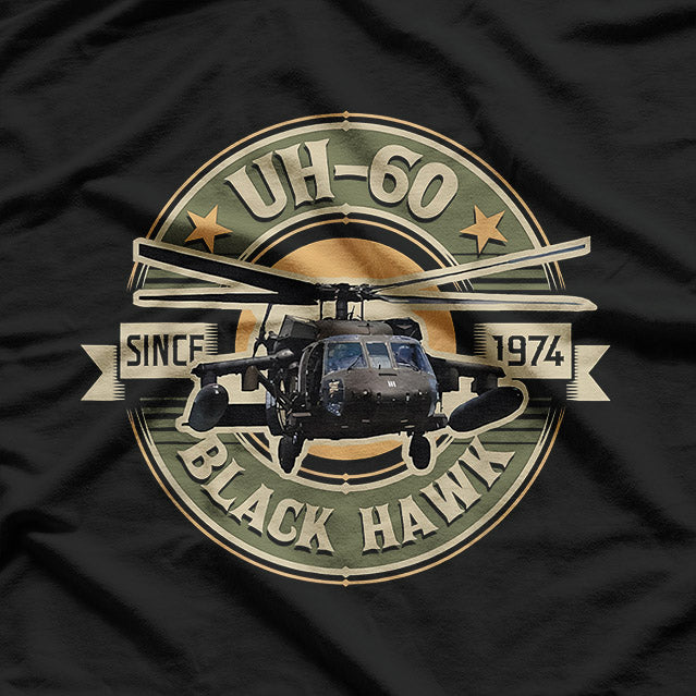 UH-60 Black Hawk Cool Military Helicopter Aviation T-Shirt