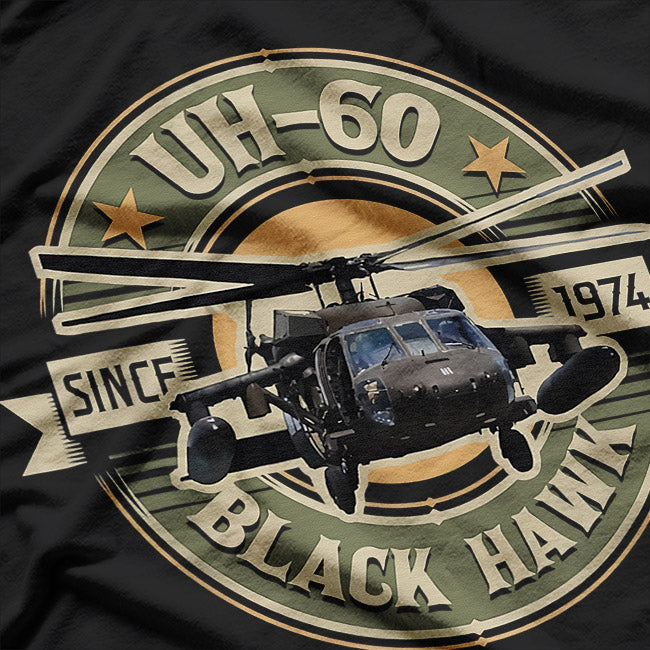 UH-60 Black Hawk Cool Military Helicopter Aviation T-Shirt