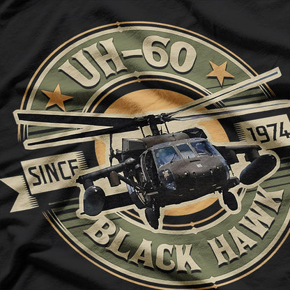 UH-60 Black Hawk Cool Military Helicopter Aviation T-Shirt