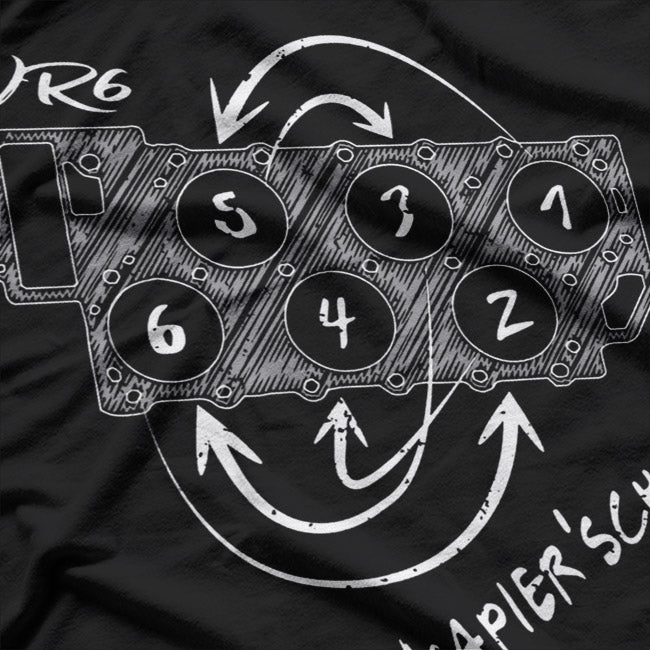 VR6 Turbo Engine – 6 Cylinder Tuning Mechanic Diagram Love T-Shirt