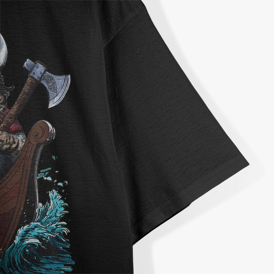 Viking Berserk Cat – Retro Warrior Funny Graphic T-Shirt