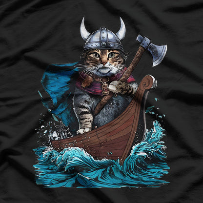 Viking Berserk Cat – Retro Warrior Funny Graphic T-Shirt