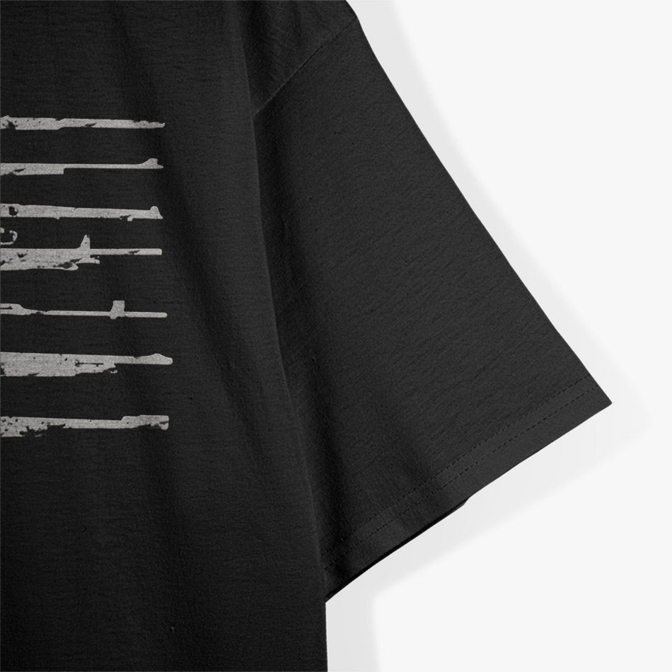 Vintage Big American Flag with Machine Gun T-Shirt