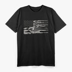 Vintage Big American Flag with Machine Gun T-Shirt