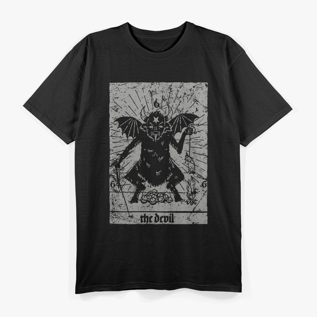 Vintage Occult Baphomet - Tarot Card Satanics Horror T-Shirt
