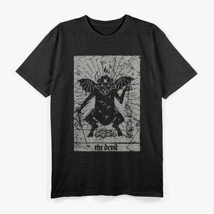 Vintage Occult Baphomet - Tarot Card Satanics Horror T-Shirt