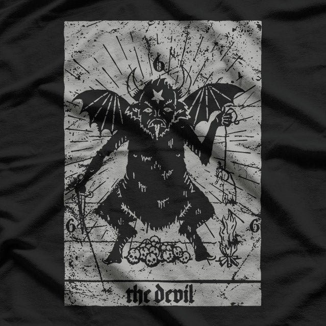 Vintage Occult Baphomet - Tarot Card Satanics Horror T-Shirt