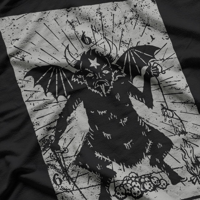 Vintage Occult Baphomet - Tarot Card Satanics Horror T-Shirt