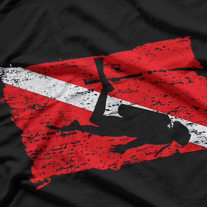 Vintage Scuba Diver – Classic Diving Flag Nautical Style Love T-Shirt