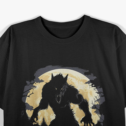 Creepy Werewolf Graphic – Full Moon Horror Folklore Design T-Shirt