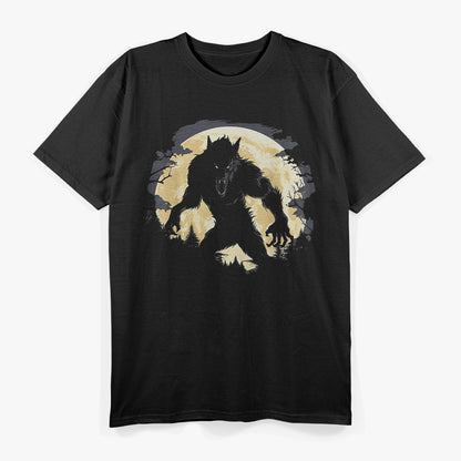 Creepy Werewolf Graphic – Full Moon Horror Folklore Design T-Shirt