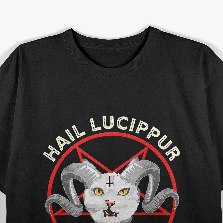 Hail Lucipurr – Funny Satanic Cat Pun Design T-Shirt