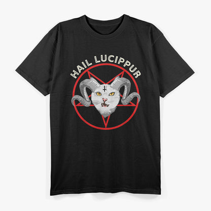 Hail Lucipurr – Funny Satanic Cat Pun Design T-Shirt