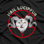 Hail Lucipurr – Funny Satanic Cat Pun Design T-Shirt