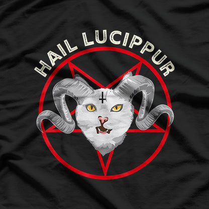 Hail Lucipurr – Funny Satanic Cat Pun Design T-Shirt