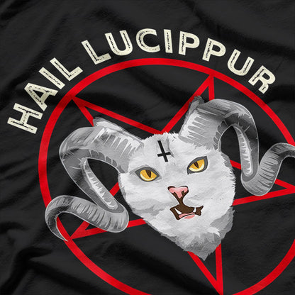 Hail Lucipurr – Funny Satanic Cat Pun Design T-Shirt