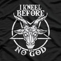 I Kneel Before No God Baphomet Pentagram Gothic & Satanic T-Shirt