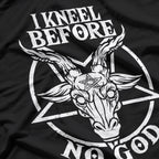 I Kneel Before No God Baphomet Pentagram Gothic & Satanic T-Shirt