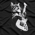 Rock Cat Playing - Funny Animal Musician T-Shirt