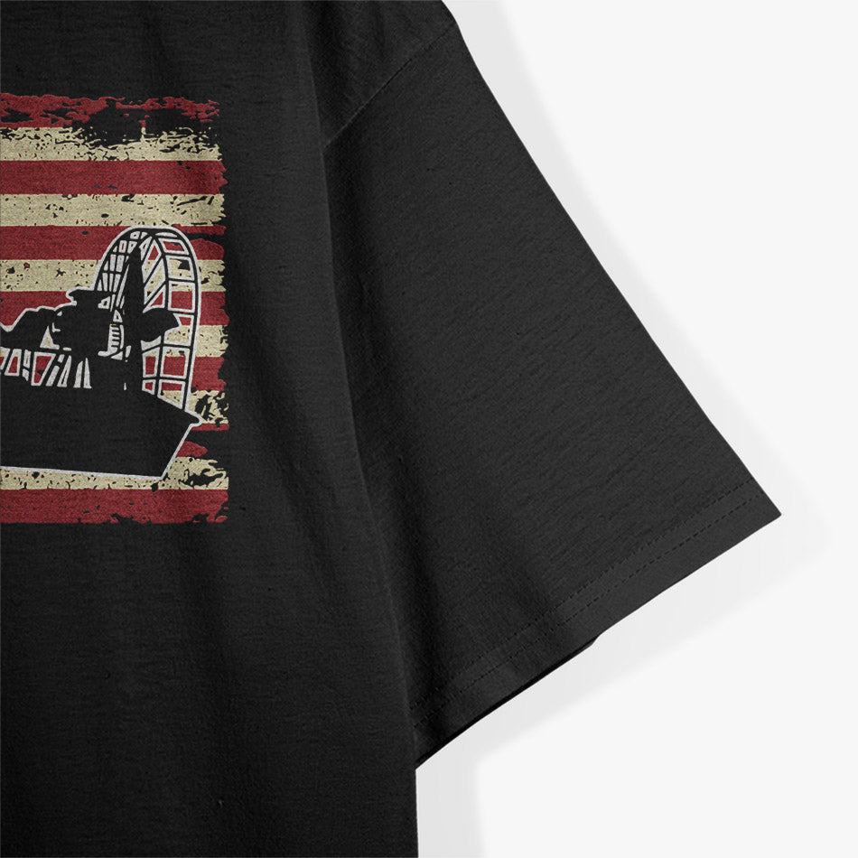 Airboat American Flag Swamp Life T-Shirt