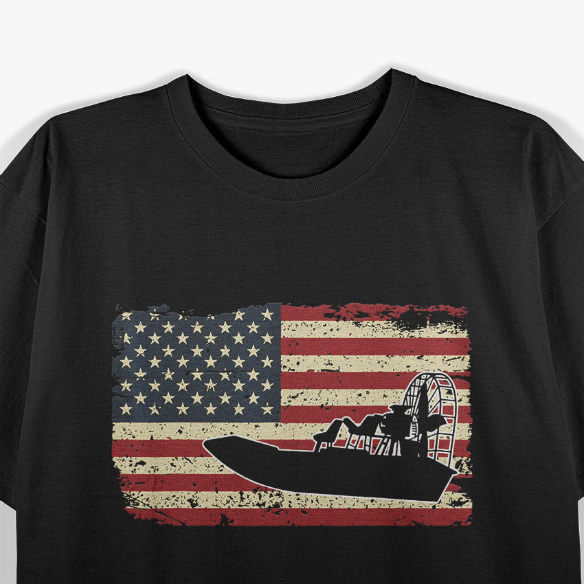 Airboat American Flag Swamp Life T-Shirt
