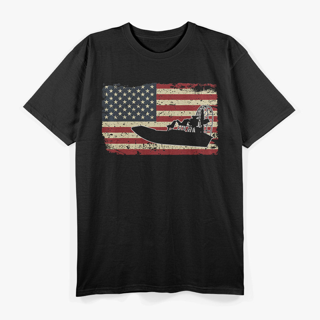 Airboat American Flag Swamp Life T-Shirt