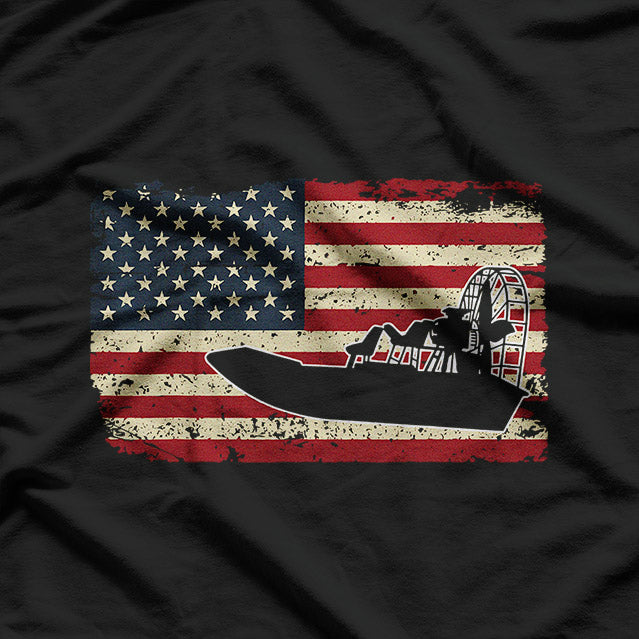 Airboat American Flag Swamp Life T-Shirt