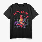 Rock Rooster Chicken - Playing Heavy Metal Guitar Funny T-Shirt