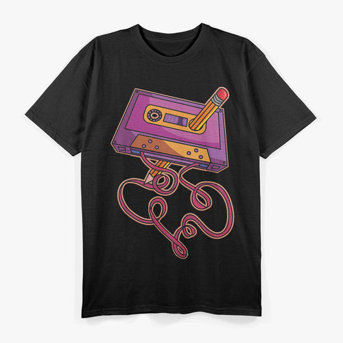 80s Cassette Pencil: Retro Vibes T-Shirt