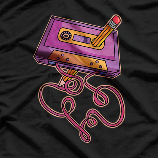 80s Cassette Pencil: Retro Vibes T-Shirt
