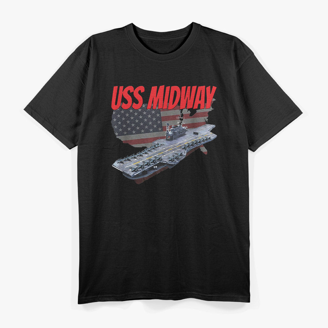 Aircraft Carrier USA Flag Naval Pride T-Shirt