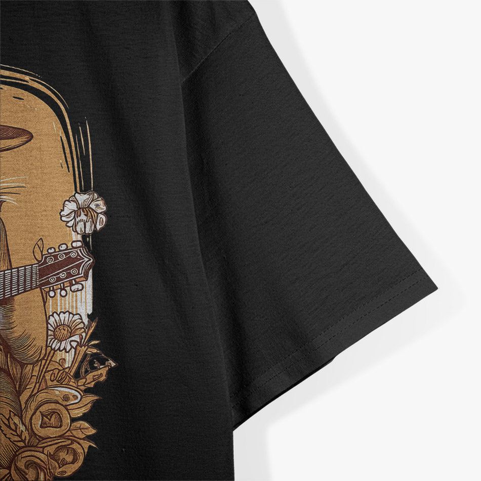Cottagecore Cat - Strumming the Guitar in Whimsical Style T-Shirt