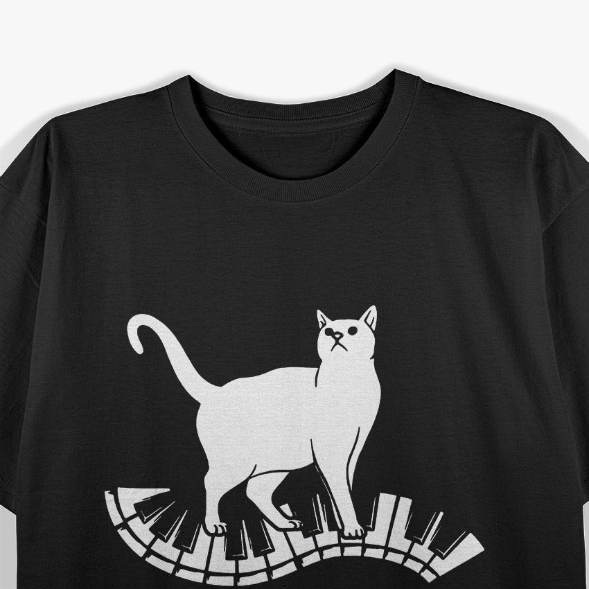 Cat Composer Funny Piano Music Lover Humor T-Shirt