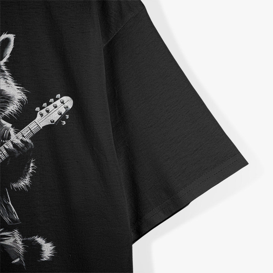 Rock Raccoon Playing Guitar - Funny Music Lover T-Shirt