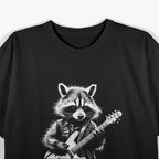 Rock Raccoon Playing Guitar - Funny Music Lover T-Shirt