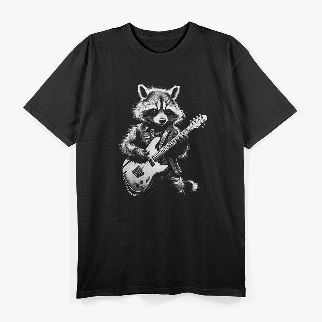 Rock Raccoon Playing Guitar - Funny Music Lover T-Shirt