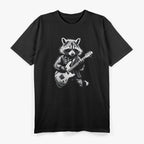 Rock Raccoon Playing Guitar - Funny Music Lover T-Shirt