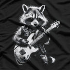 Rock Raccoon Playing Guitar - Funny Music Lover T-Shirt