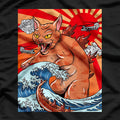 Catzilla Japanese Wave Funny Cat Monster T-Shirt