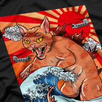 Catzilla Japanese Wave Funny Cat Monster T-Shirt