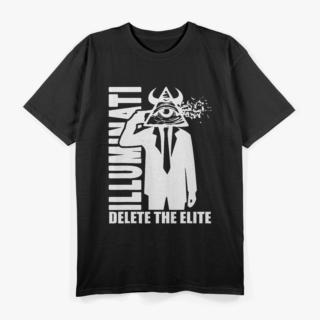Delete The Elite Anti-Illuminati Conspiracy Symbol Graphic T-Shirt