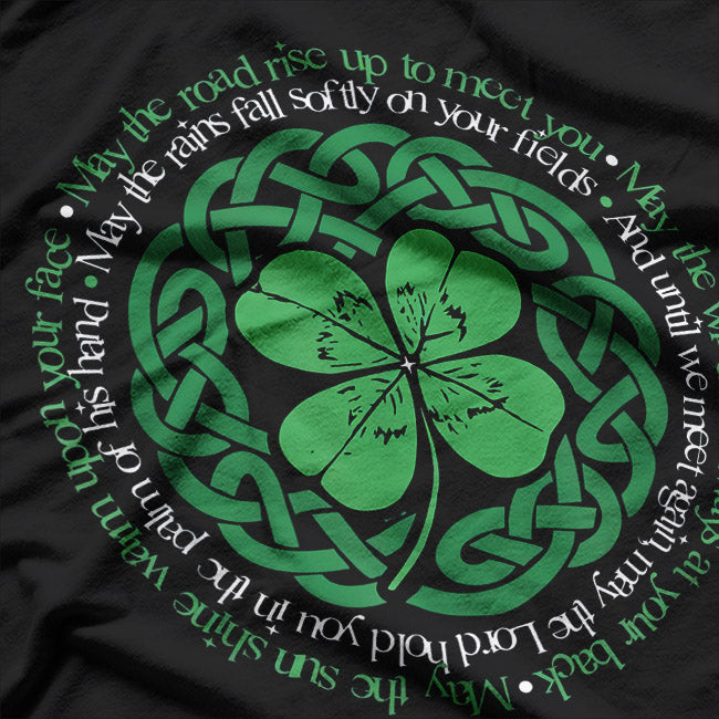 Irish Blessing: Celtic Knot & 4-Leaf Clover T-Shirt