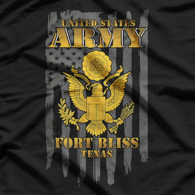 United States Army Fort Bliss Texas Vintage American Flag T-Shirt