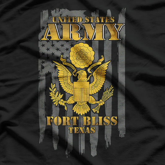 United States Army Fort Bliss Texas Vintage American Flag T-Shirt