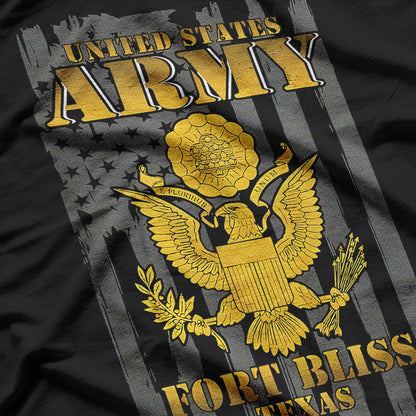 United States Army Fort Bliss Texas Vintage American Flag T-Shirt