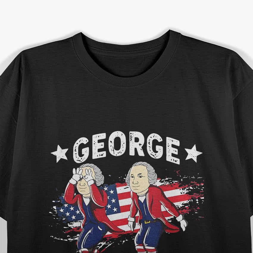 4th of July George Washington Griddy George Griddin' for Freedom T-Shirt